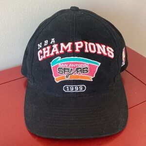Vintage PUMA 1999 San Antonio Spurs Black Adjustable Hat Embroidered